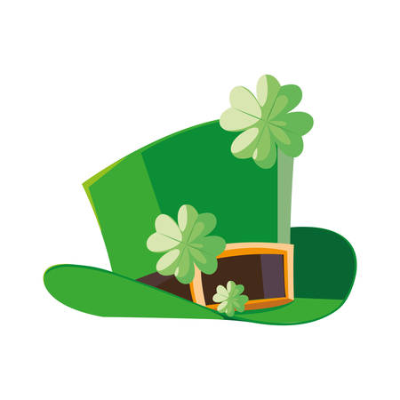 lemprechaun tophat with clovers leafs vector illustration designのイラスト素材