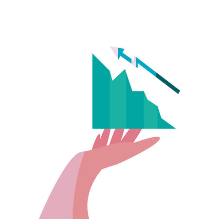 hand with diagram increase financial vector illustrationのイラスト素材