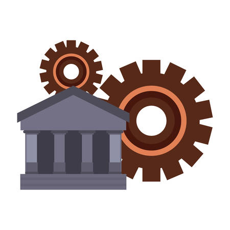 business bank gears on white background vector illustrationのイラスト素材