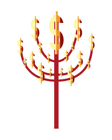 business tree dollar money symbol vector illustrationのイラスト素材