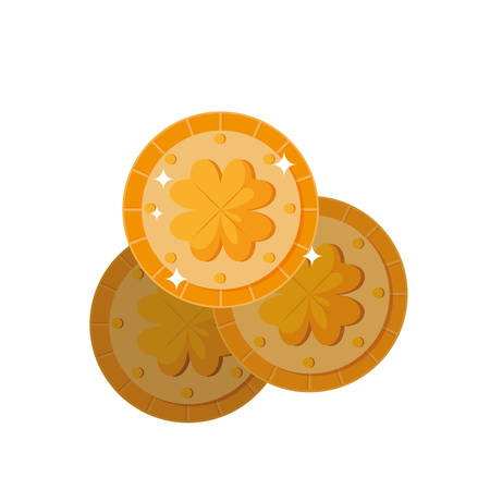 coins with clover saint patricks day vector illustration designのイラスト素材