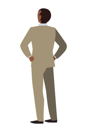 elegant businessman back avatar character vector illustration designのイラスト素材
