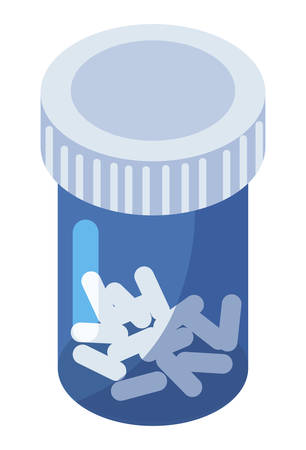 medicine pot drugs with pills vector illustration designのイラスト素材