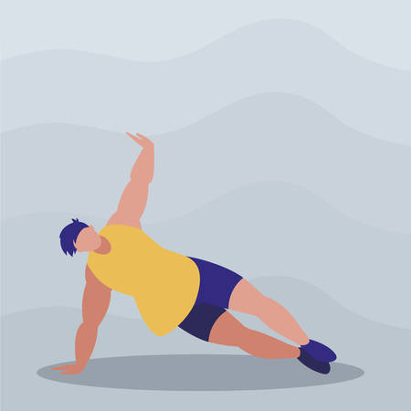 athletic man practicing exercises vector illustration designのイラスト素材