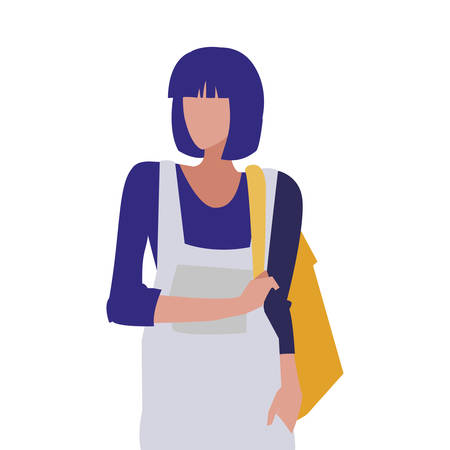 young girl student modeling vector illustration designのイラスト素材
