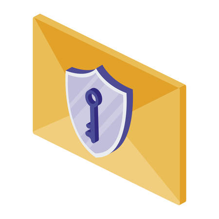 envelope mail with shield vector illustration designのイラスト素材