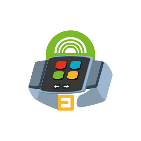 smartwatch device with waves vector illustration designのイラスト素材