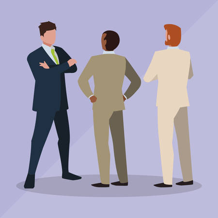elegant businessmen with different possitions characters vector illustration designのイラスト素材