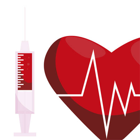 heart cardio with injection vector illustration designのイラスト素材