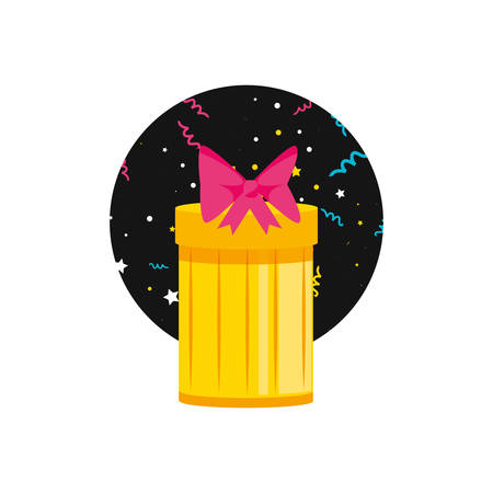 gift box present with frame circular vector illustration designのイラスト素材