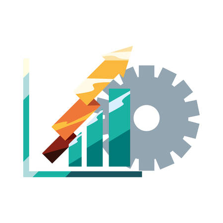 financial report diagram gear arrows profit vector illustrationのイラスト素材
