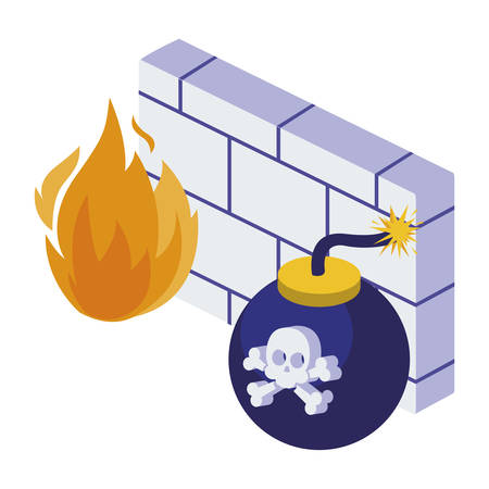 firewall protection isolated icon vector illustration designのイラスト素材