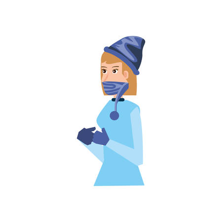 young woman with winter hat vector illustration designのイラスト素材