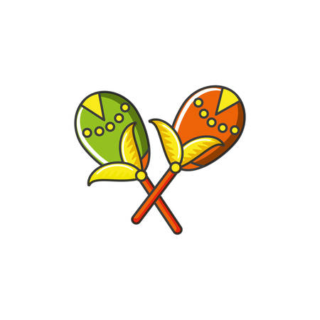 carnival maracas instrument icon vector illustration designのイラスト素材