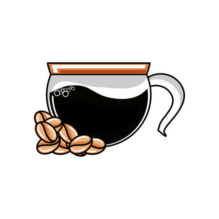 teapot kitchen with grains coffee vector illustration designのイラスト素材