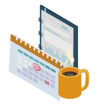 office notepad with calendar vector illustration designのイラスト素材