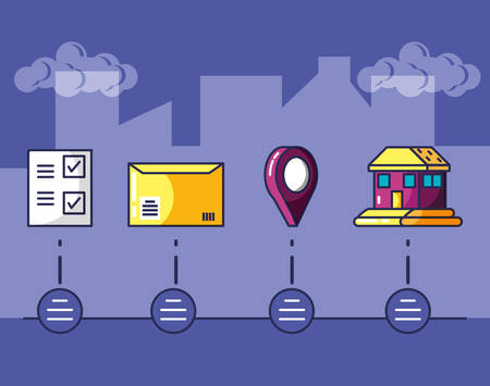 delivery service set icons vector illustration designのイラスト素材