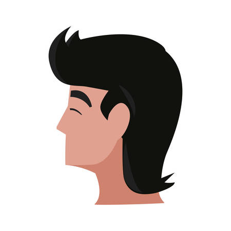 young man head character vector illustration designのイラスト素材