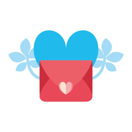 romantic mail flowers decoration vector illustrationのイラスト素材