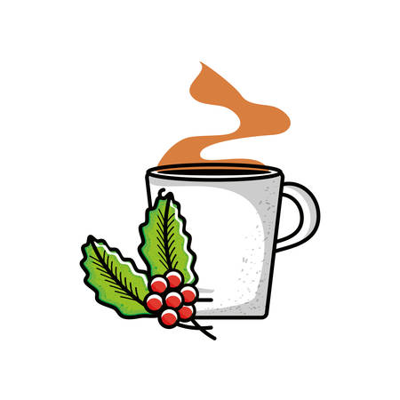 cup with plant of coffee vector illustration designのイラスト素材