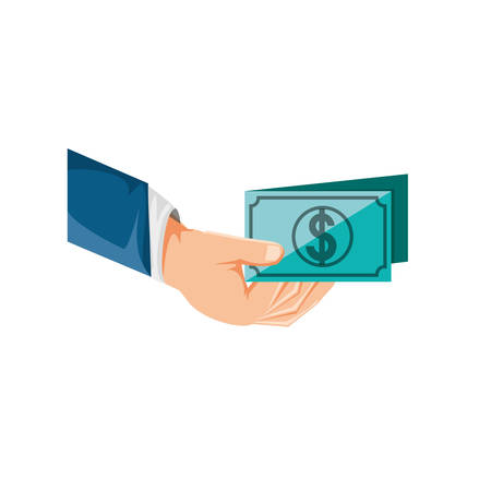 hand with bill dollar isolated icon vector illustration designのイラスト素材