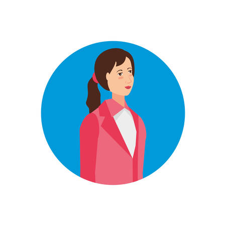 business woman elegant in frame circular vector illustration designのイラスト素材