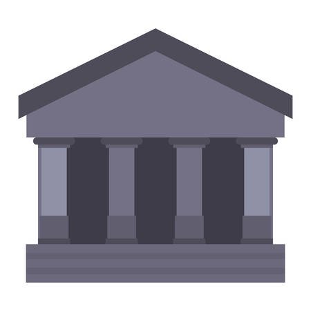 bank building icon on white background vector illustrationのイラスト素材