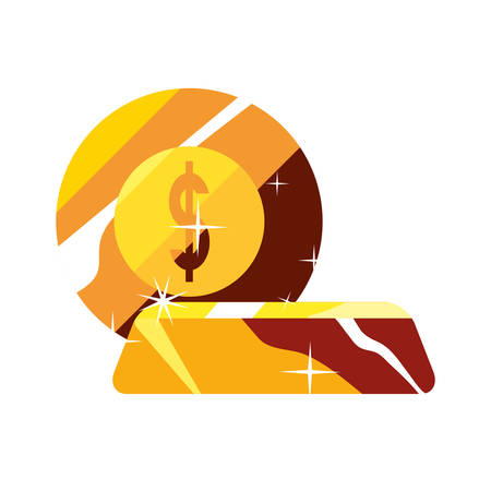 gold coin dollar currency on white background vector illustrationのイラスト素材