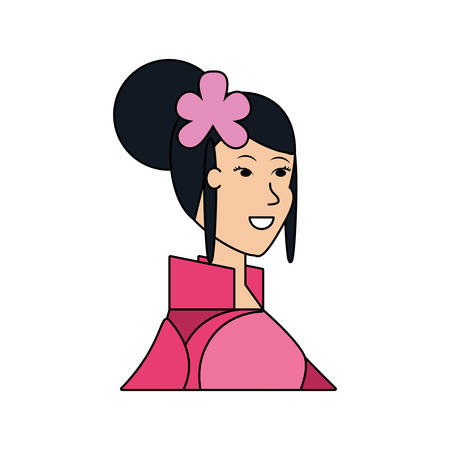 geisha woman avatar character vector illustration designのイラスト素材