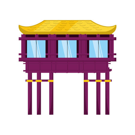 traditional architecture of china isolated icon vector illustration designのイラスト素材