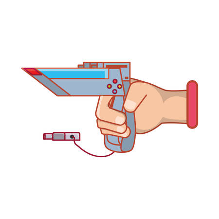 hand with gun for video game vector illustration designのイラスト素材