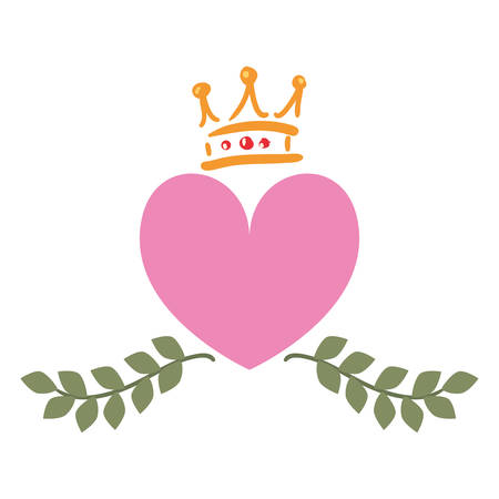 love romantic heart flowers decoration vector illustrationのイラスト素材