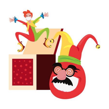 jack in the box emoji april fools day vector illustrationのイラスト素材