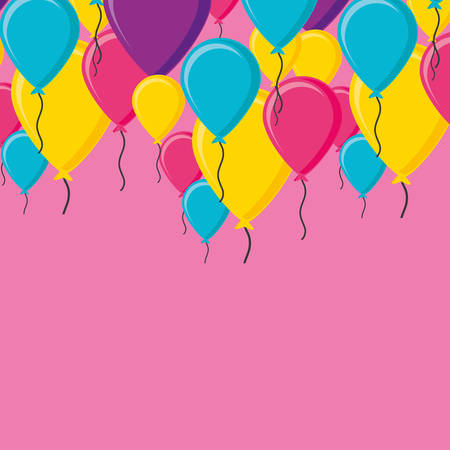 frame of balloons helium isolated icon vector illustration designのイラスト素材