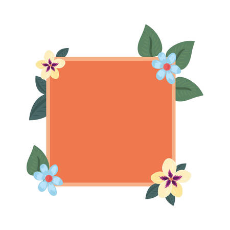 flowers badge decoration empty template vector illustrationのイラスト素材