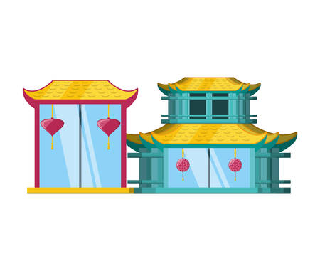 traditional architecture of china isolated icon vector illustration designのイラスト素材