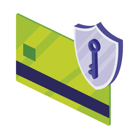 credit card with shield vector illustration designのイラスト素材