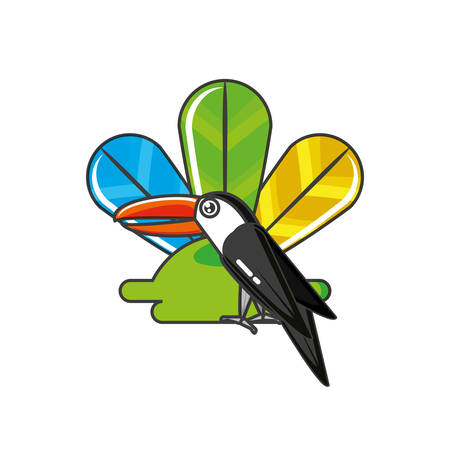 toucan bird animal with feathers vector illustration designのイラスト素材