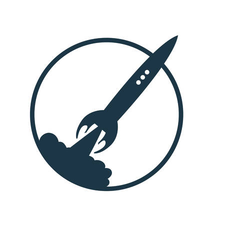 launching rocket spaceship travel explorer vector illustrationのイラスト素材