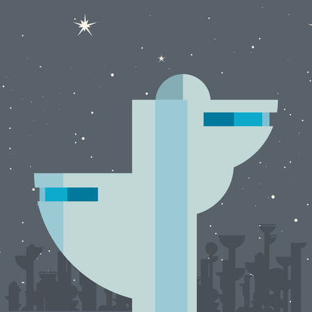 future building architecture city space vector illustration designのイラスト素材