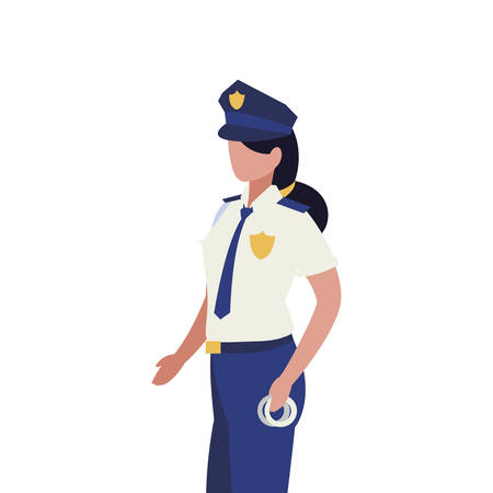 police female officer law character vector illustration designのイラスト素材