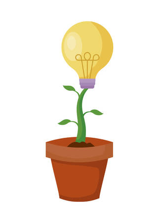 pot plant with light bulb vector illustration designのイラスト素材