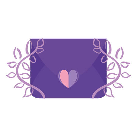 mail message love heart floral vector illustrationのイラスト素材