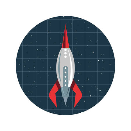 rocket spaceship galaxy stars cosmos vector illustrationのイラスト素材