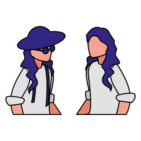 couple of musicians characters vector illustration designのイラスト素材