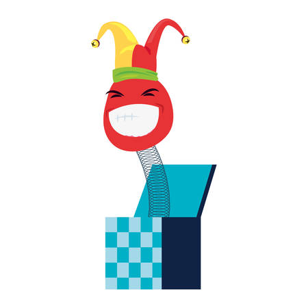 emoji in the box april fools day vector illustrationのイラスト素材