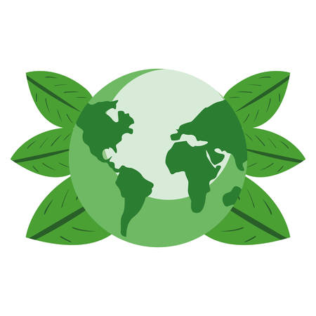 green world leaves nature earth day vector illustrationのイラスト素材