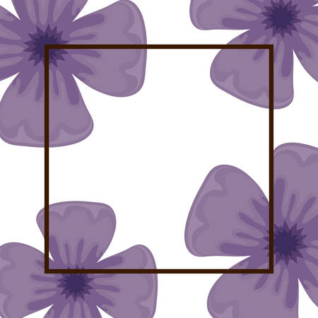 pattern of flowers and square frame vector illustration designのイラスト素材