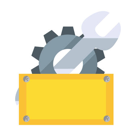 wrench gear construction board tool vector illustration designのイラスト素材