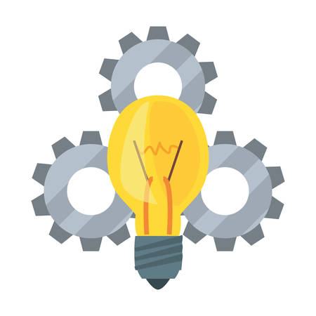 bulb gears work creativity vector illustration designのイラスト素材